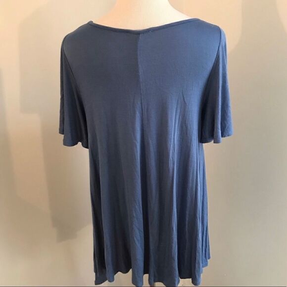 NWOT Caralase Butterfly Sleeve Dress In Blue Sz L - Picture 3 of 6